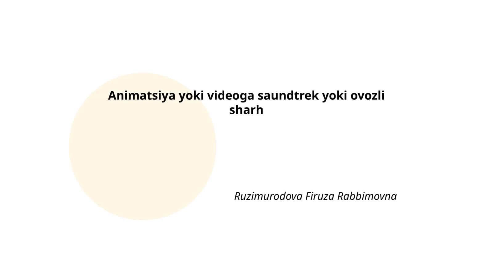 Animatsiya yoki videoga saundtrek yoki ovozli sharh 1