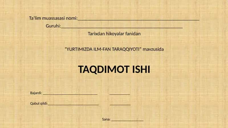 YURTIMIZDA ILM-FAN TARAQQIYOTI 1