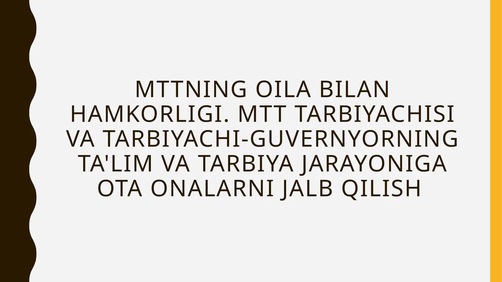 MTTning oila bilan hamkorligi 1