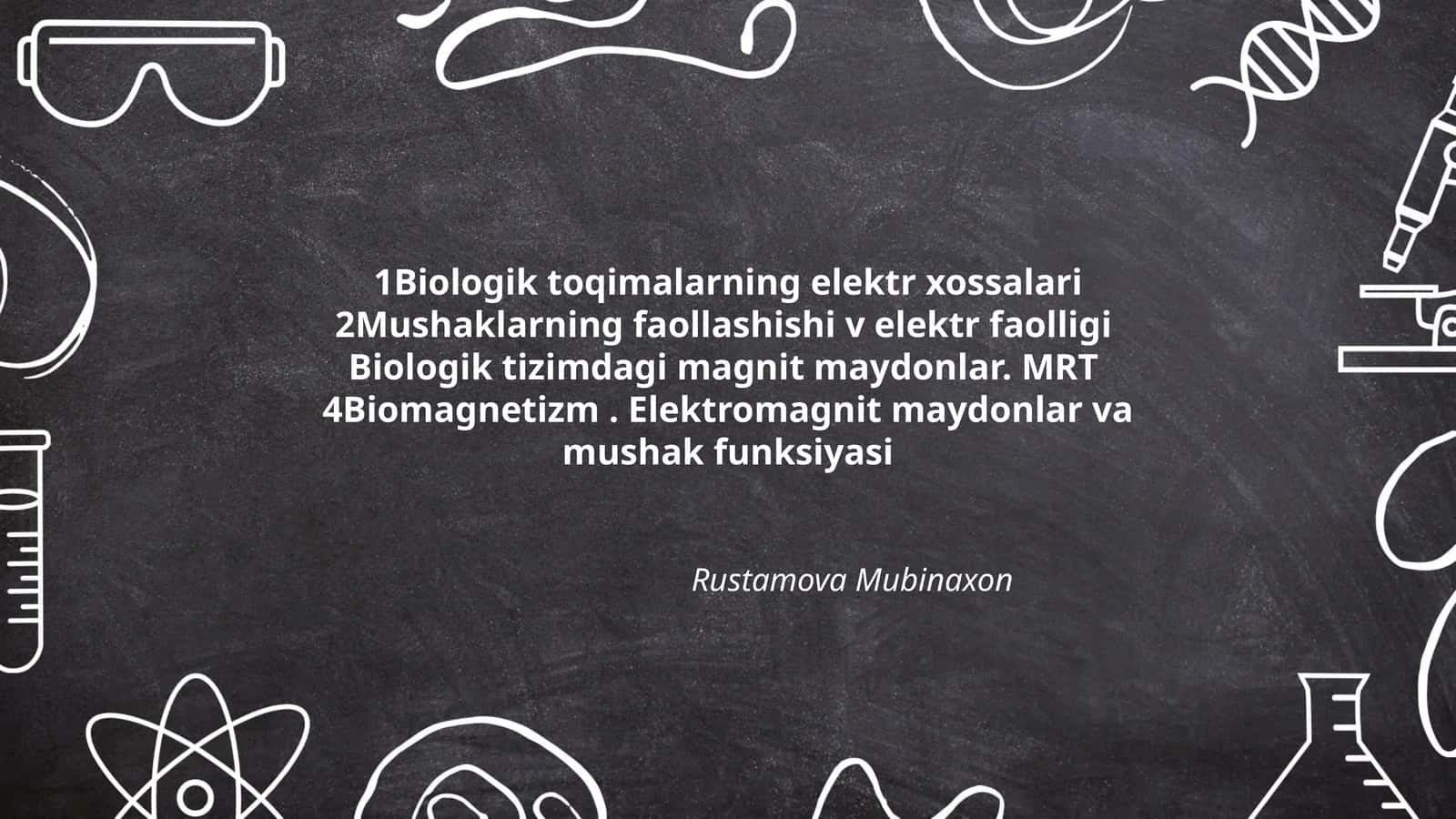 Biologik toqimalarning elektr xossalari 1
