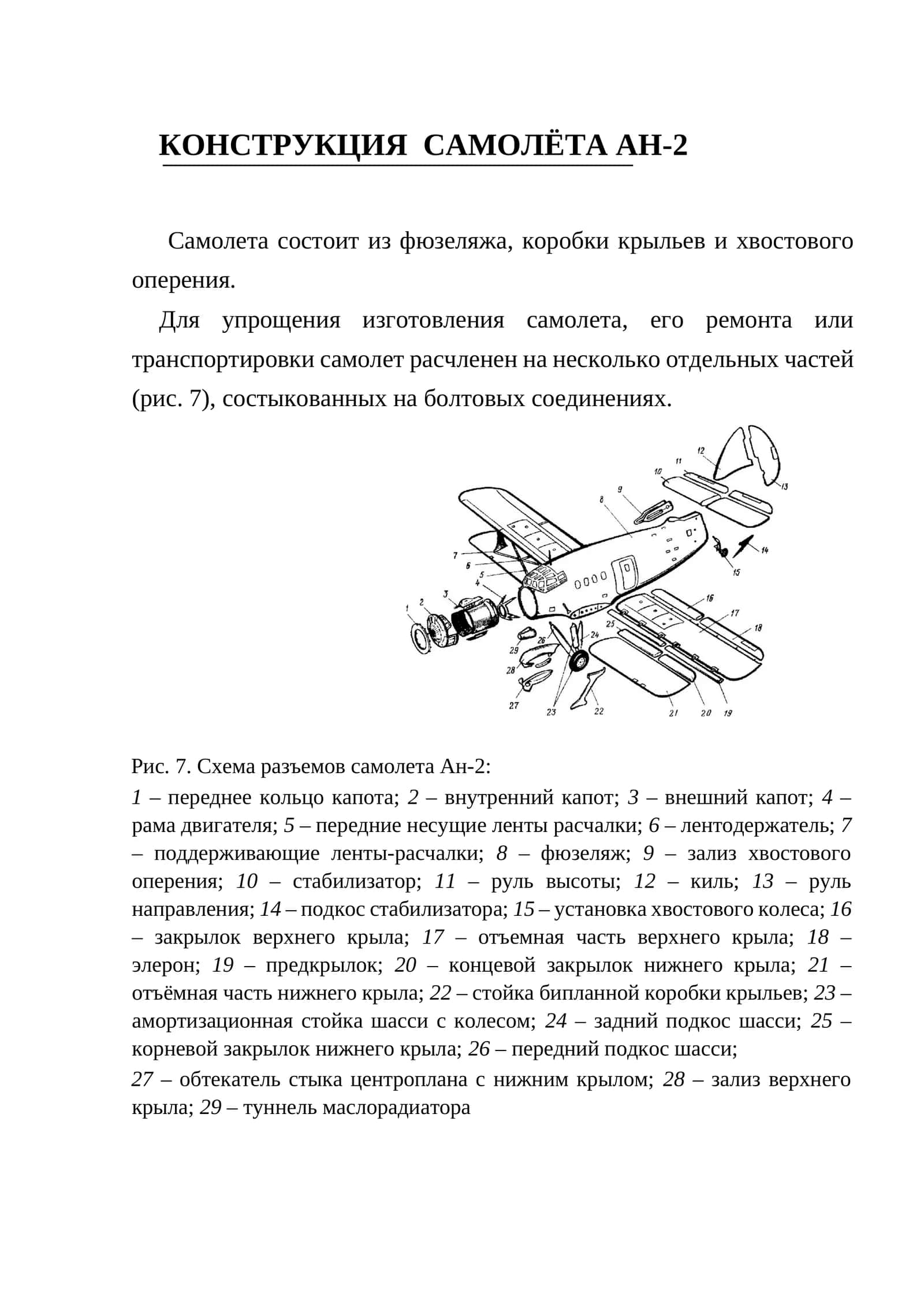 КОНСТРУКЦИЯ САМОЛЁТА АН-2 1