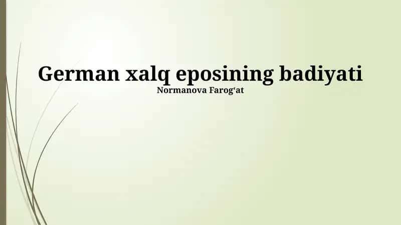 German xalq eposining badiyati 1