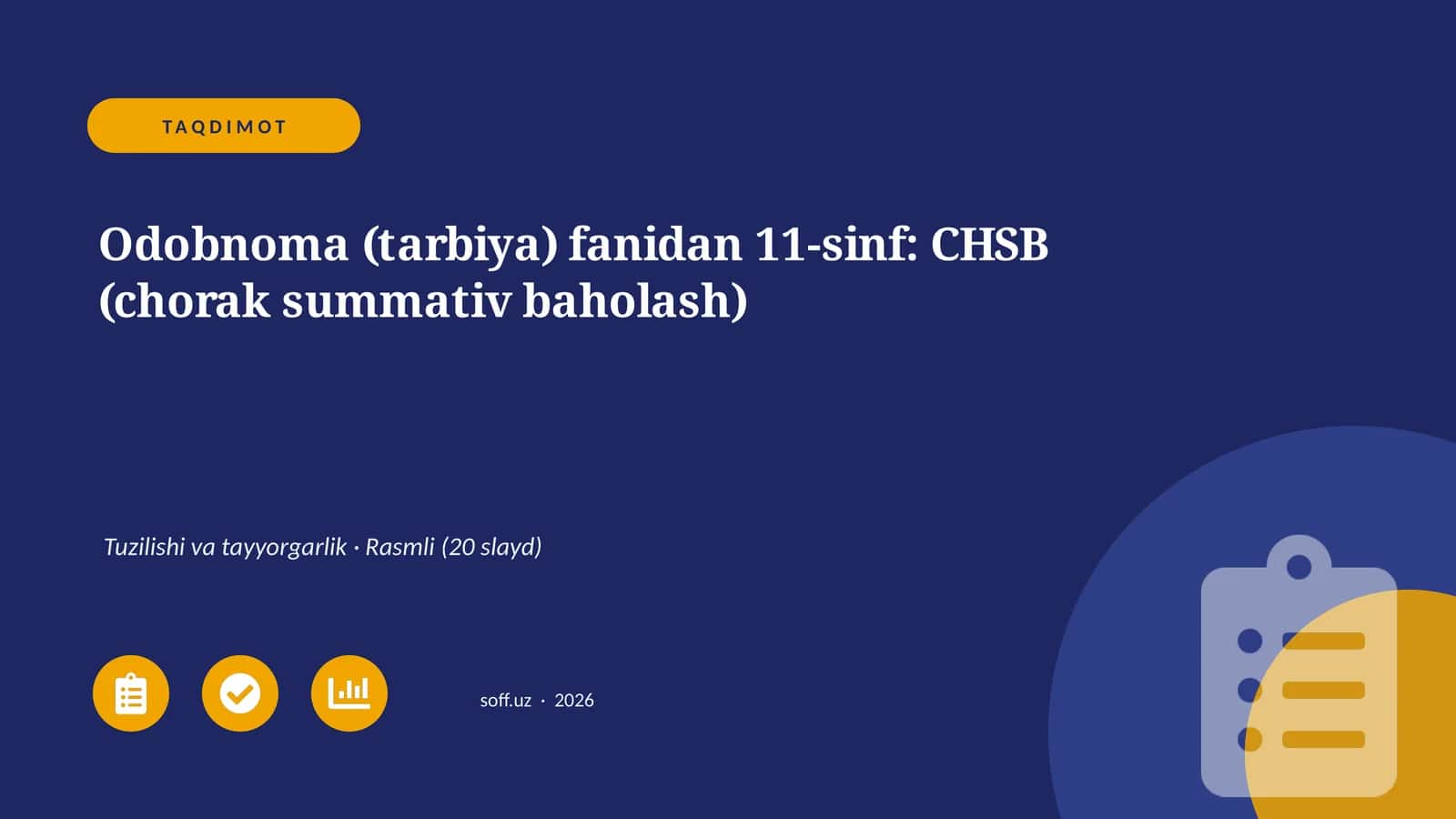 Odobnoma (11-sinf: CHSB) 1