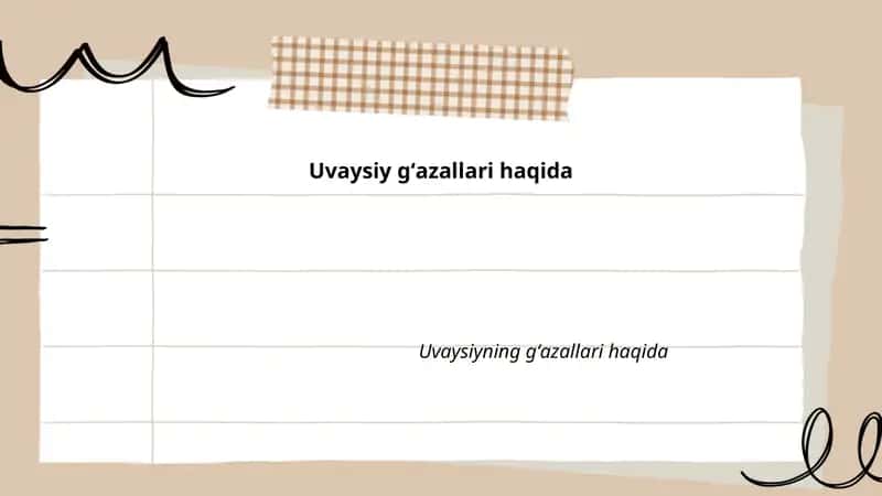 Uvaysiy gʻazallari haqida 1