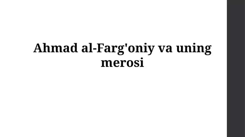 Ahmad al-Farg'oniy vauningmerosi 1
