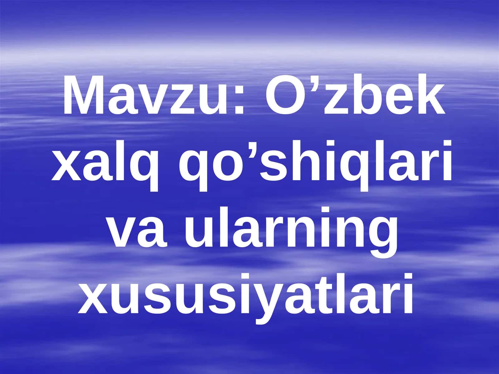 O’zbek xalq qo’shiqlari va ularning xususiyatlari 1