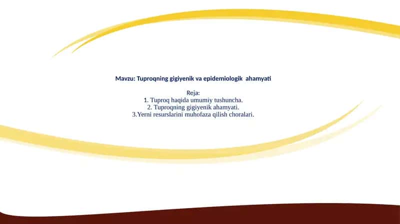 Tuproqning gigiyenik ahamyati 1