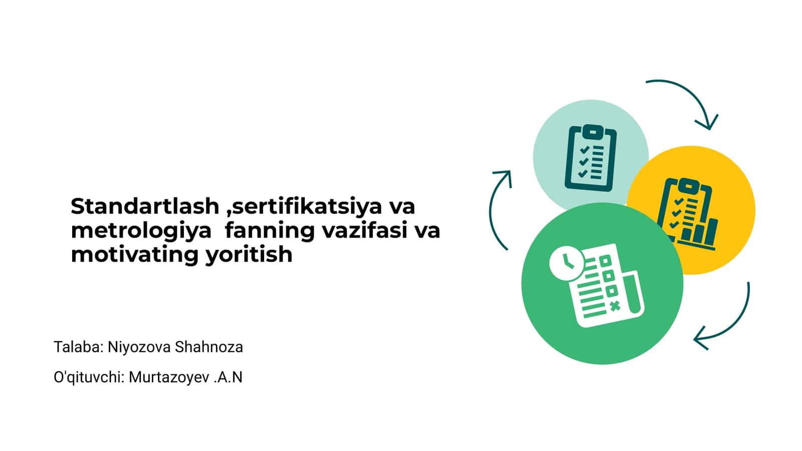 Standartlash, sertifikatsiya va metrologiya 1
