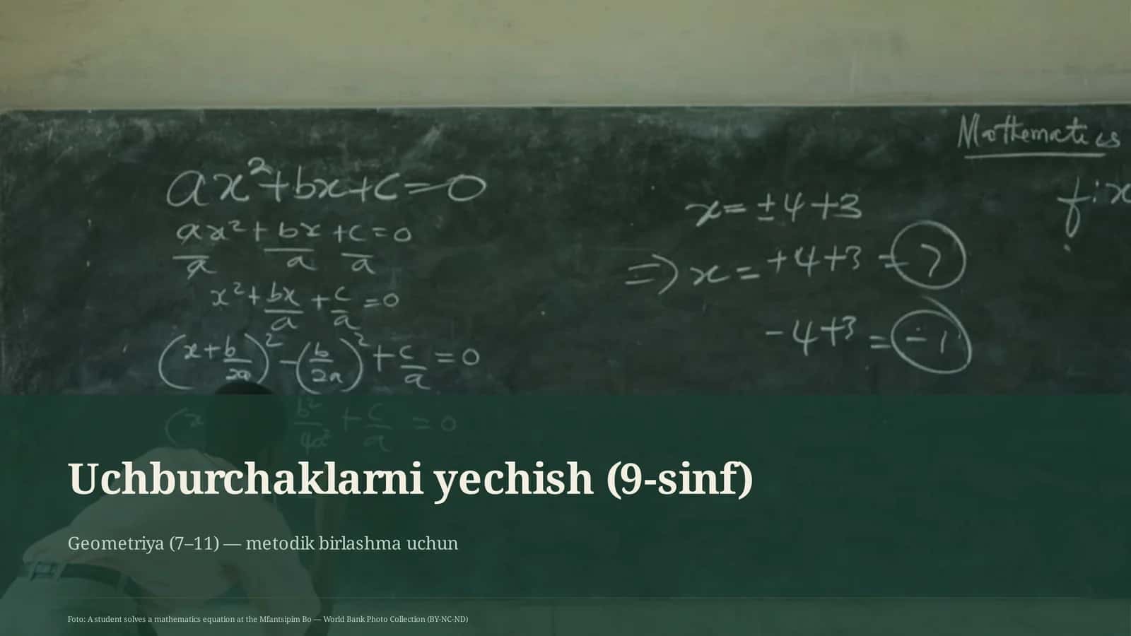 Uchburchaklarni yechish (9-sinf) 1