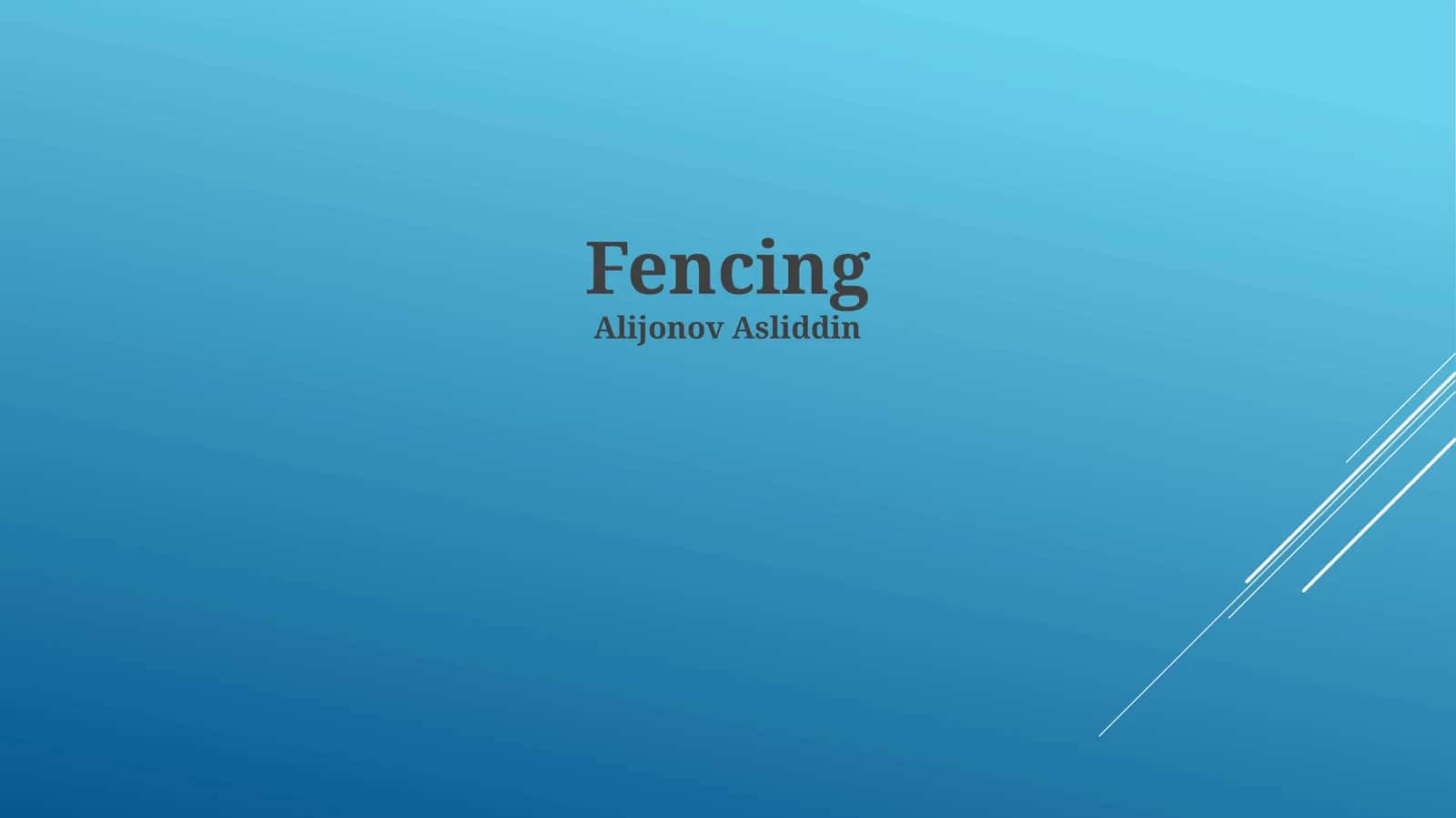Fencing 1