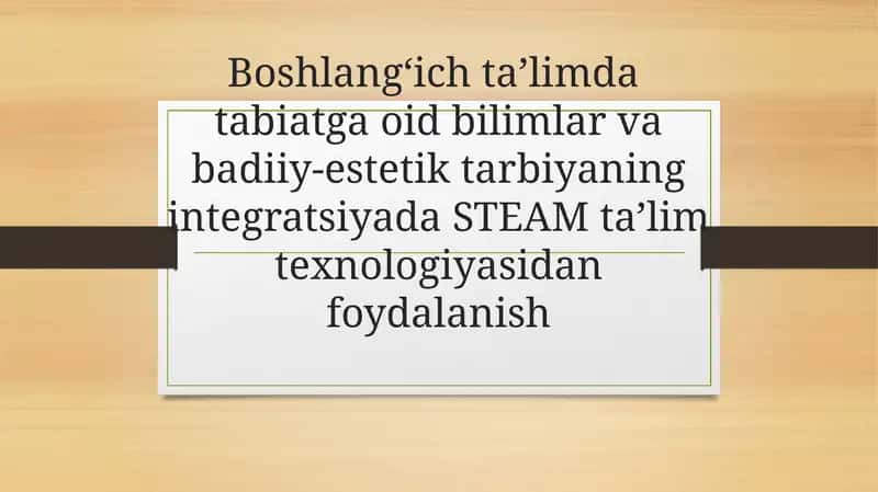 STEAM taʼlim 1