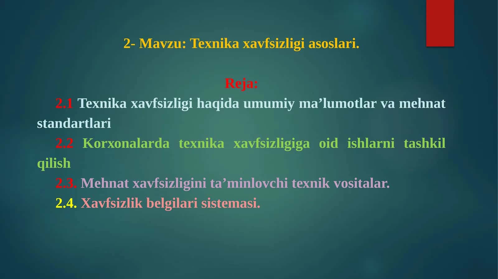Texnika xavfsizligi asoslari 1