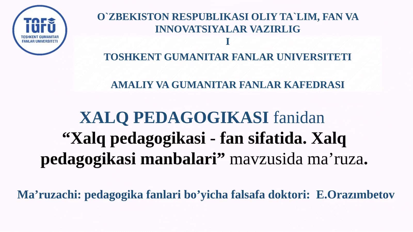 Xalq Pedagogikasi Fanlari 1
