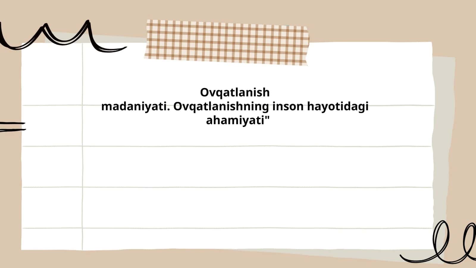 Ovqatlanish madaniyati 1