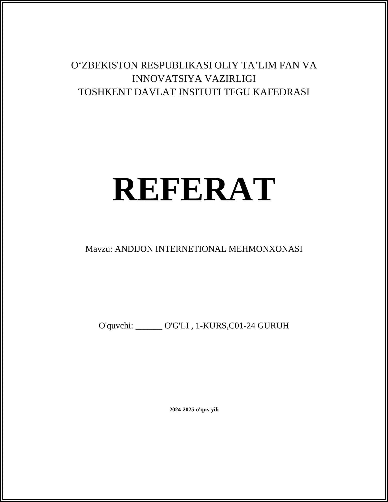 ANDIJON INTERNETIONAL MEHMONXONASI 1