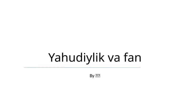 Yahudiylik va fan 1