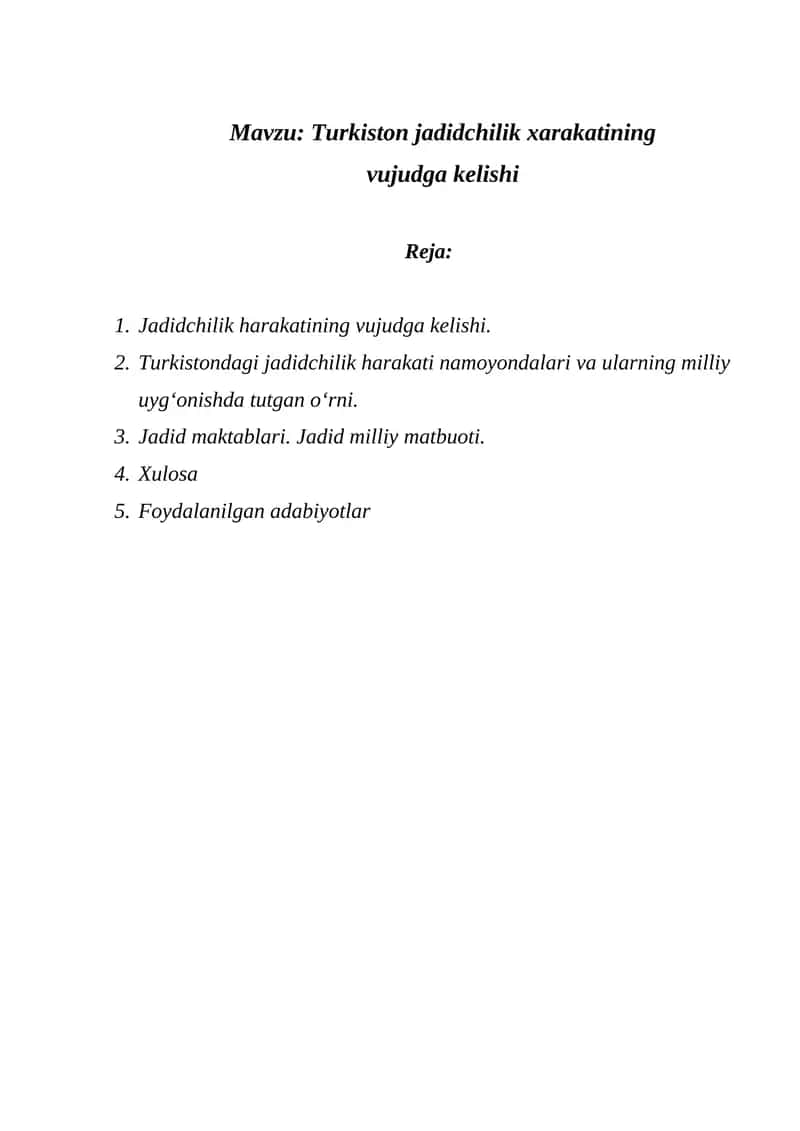 Turkiston jadidchilik xarakatining vujudga kelishi 1