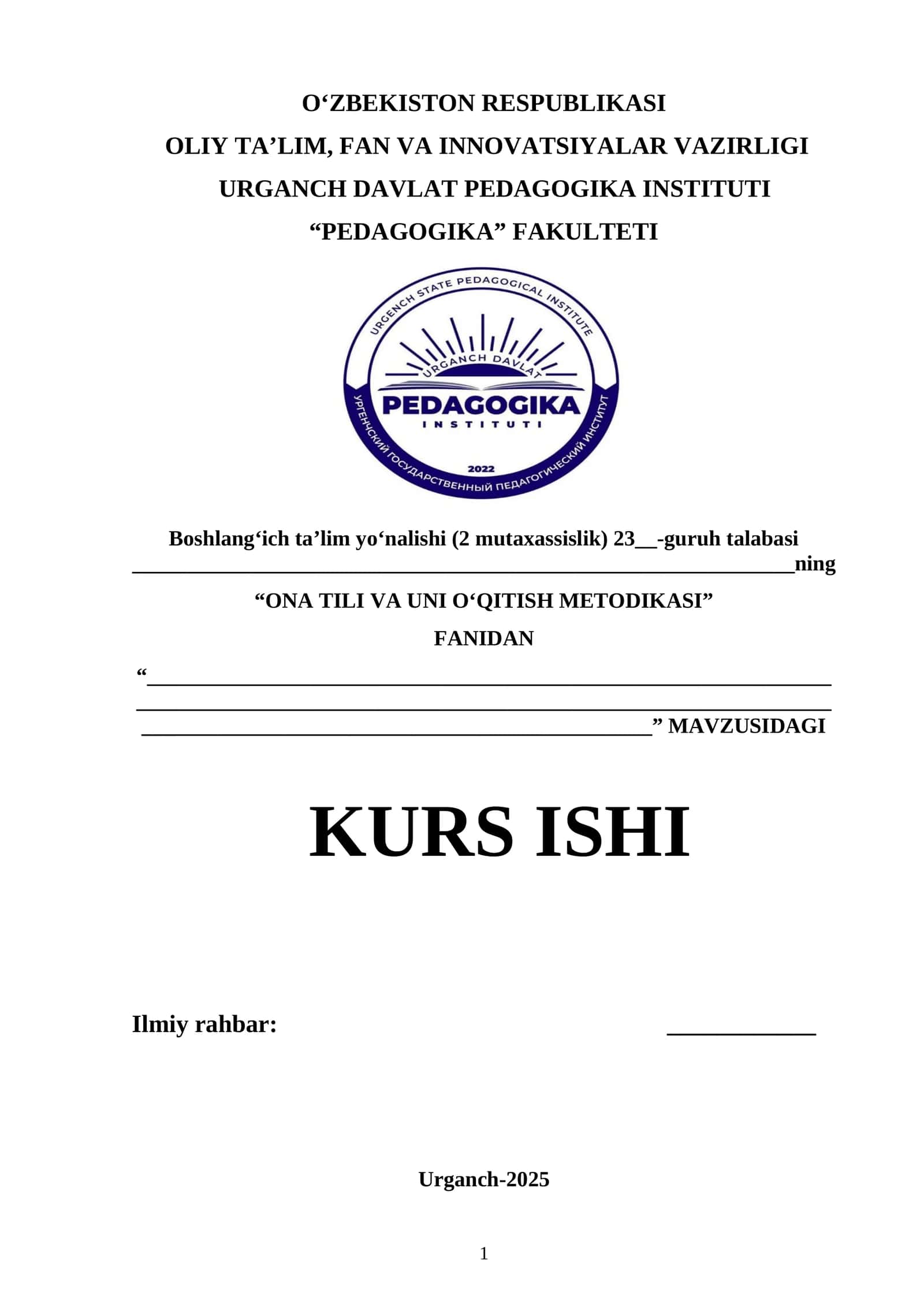 1-sinf darsliklaridagi ortografiyaga oid mashqlarni tashkil qilish 1