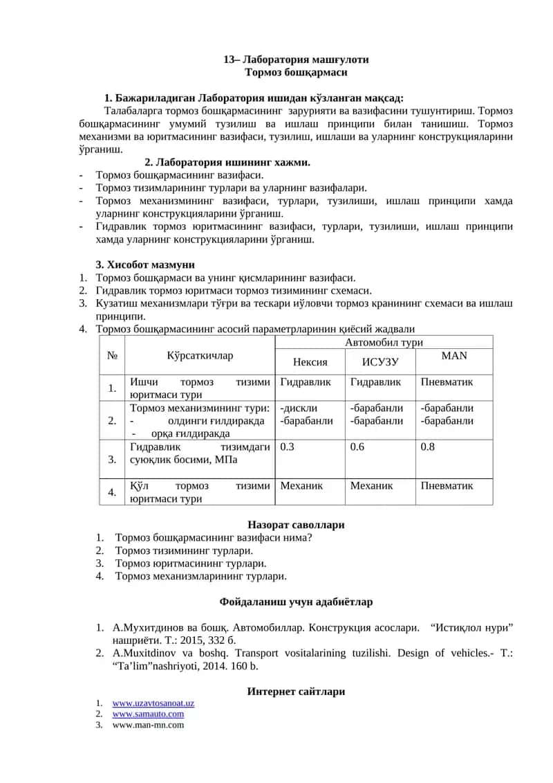 Лаборатория машғулоти 1