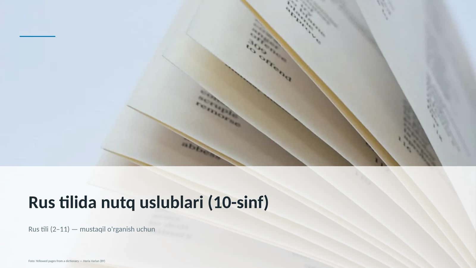 Rus tilida nutq uslublari (10-sinf) 1
