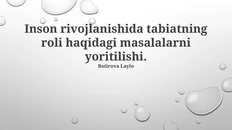 Inson rivojlanishi va tabiat 1