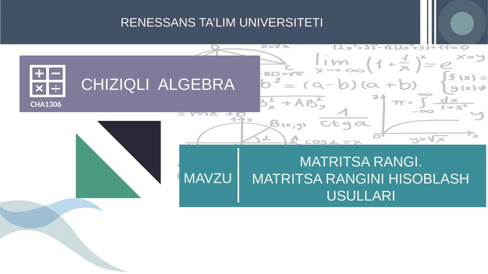 CHIZIQLI ALGEBRA 1