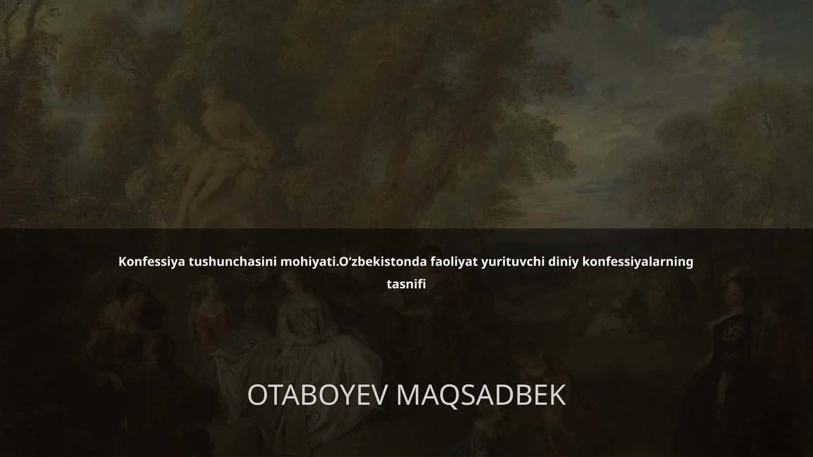 Konfessiya tushunchasini mohiyati 1