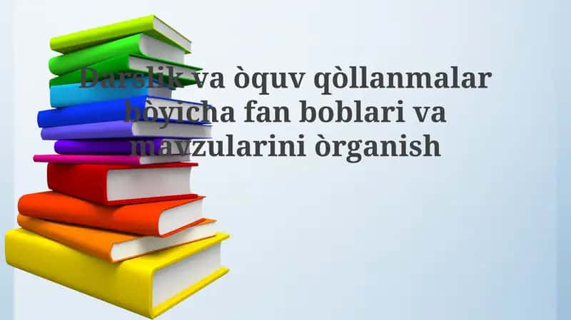 Darslik va qoʻllanmalarni tanlash va mavzularni aniqlash 1