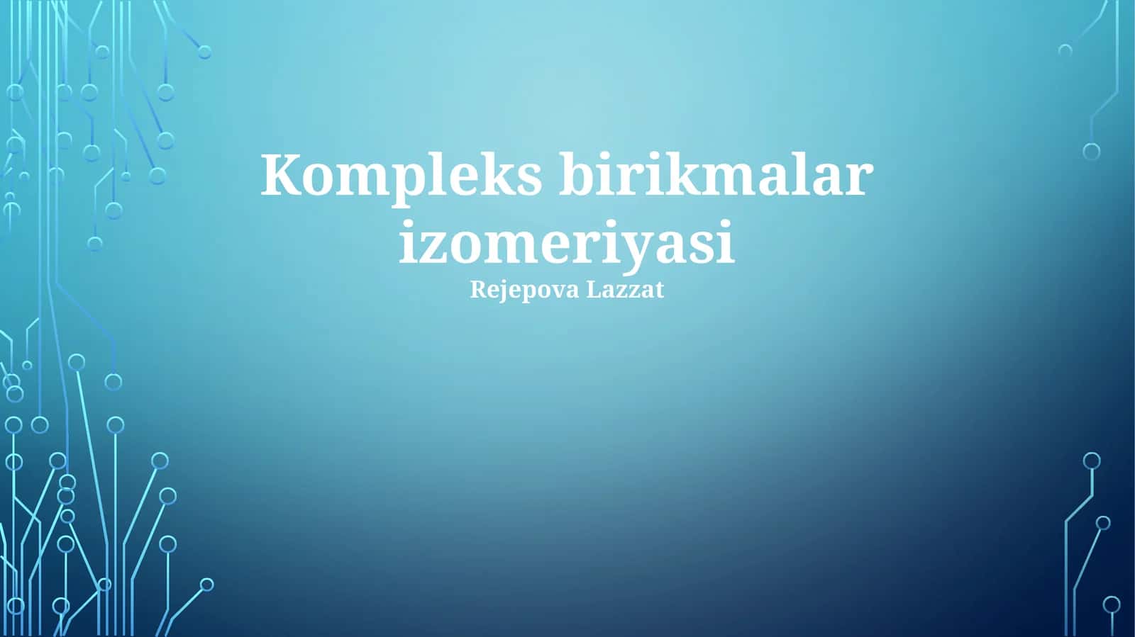 Kompleks birikmalar izomeriyasi 1