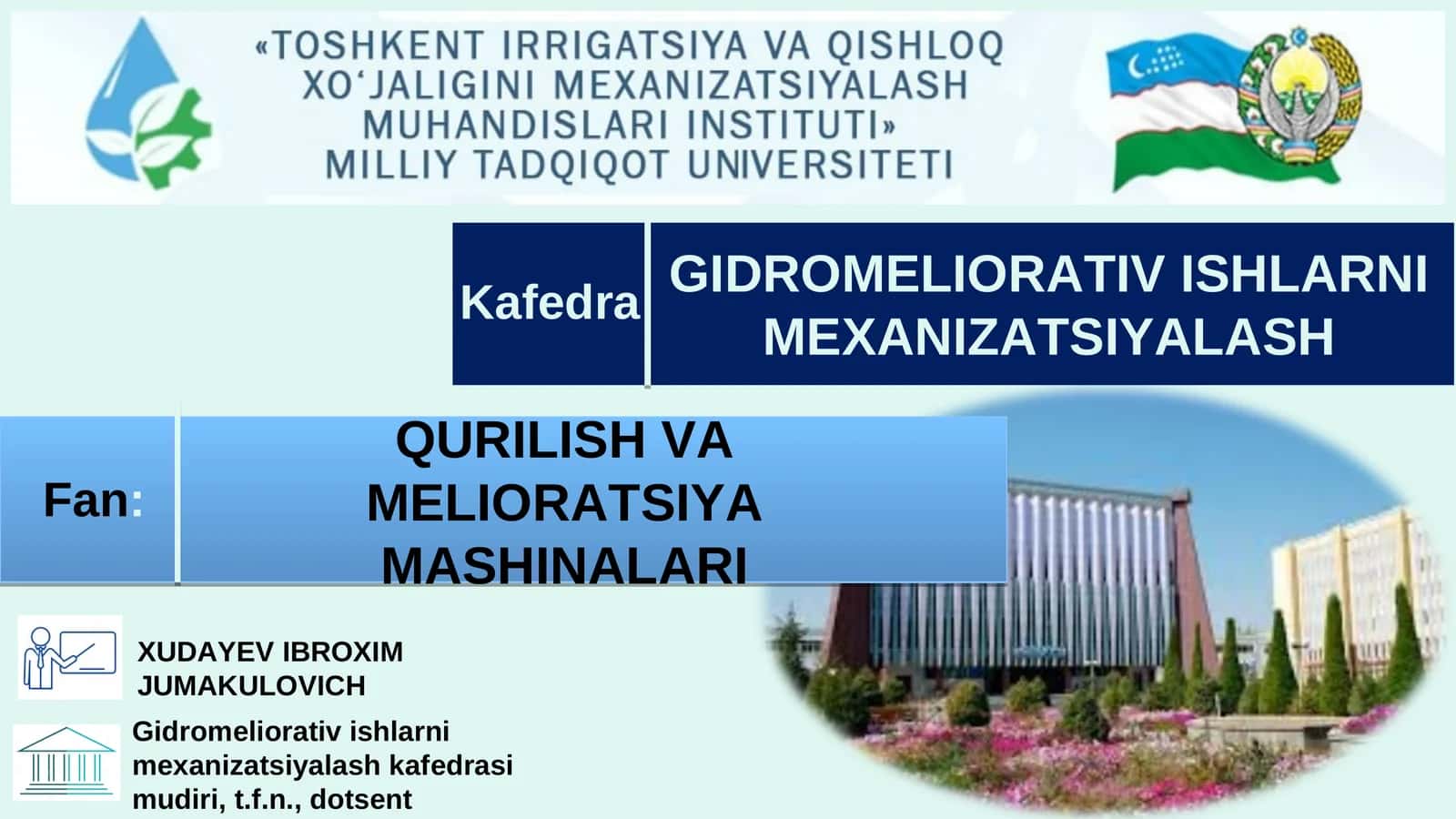 GIDROMELIORATIV ISHLARNI MEXANIZATSIYALASH 1
