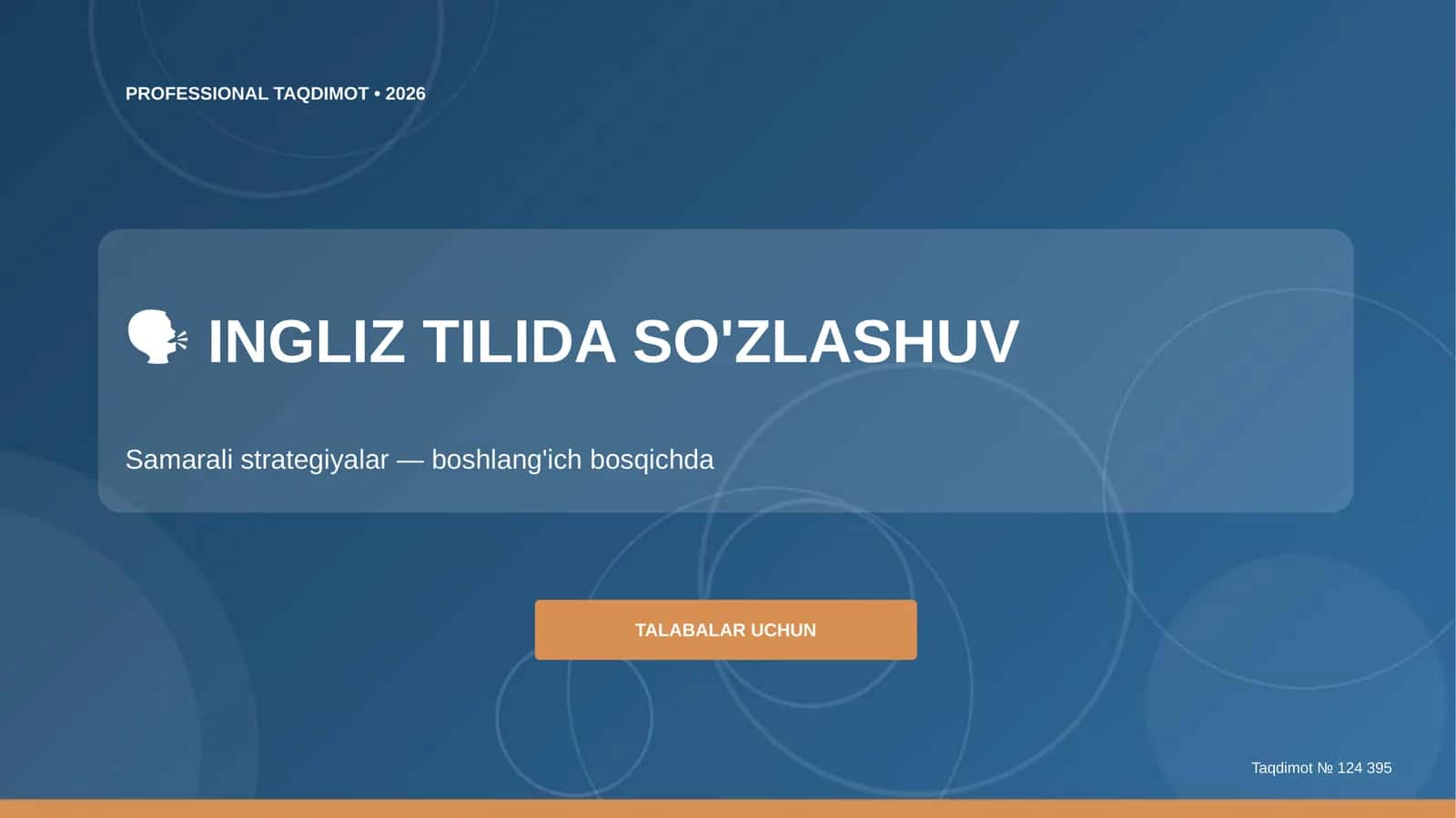 INGLIZ TILIDA SO'ZLASHUV 1