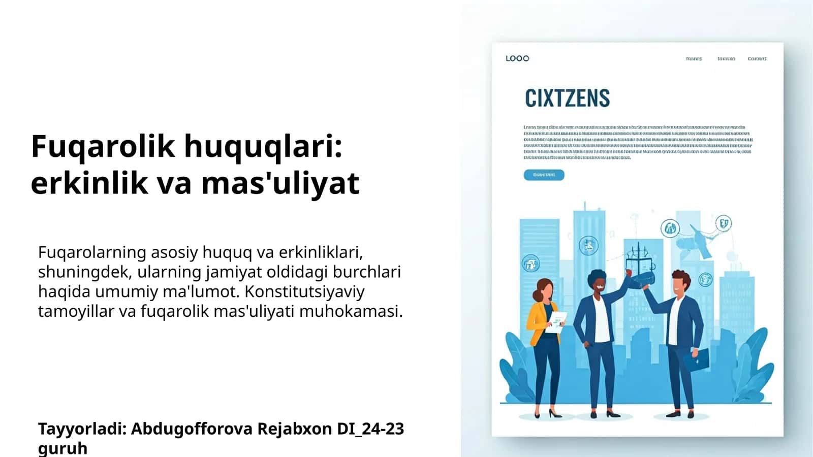 Fuqarolik huquqlari: erkinlik va mas'uliyat 1