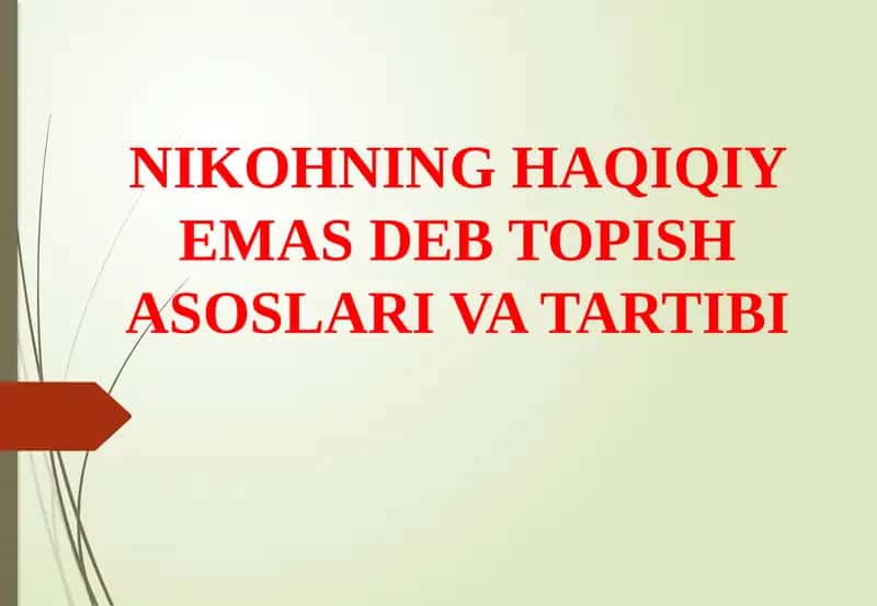 NIKOHNING HAQIQIY EMAS DEB TOPISH ASOSLARI VA TARTIBI 1
