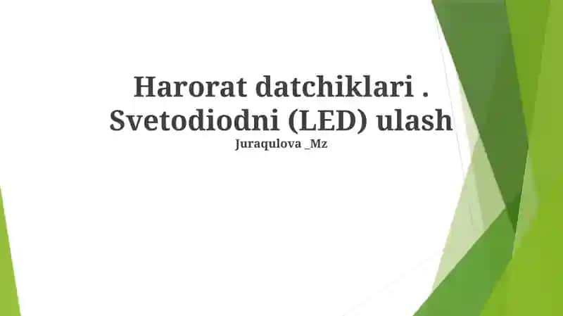 Harorat datchiklari. Svetodiodni (LED) ulash
