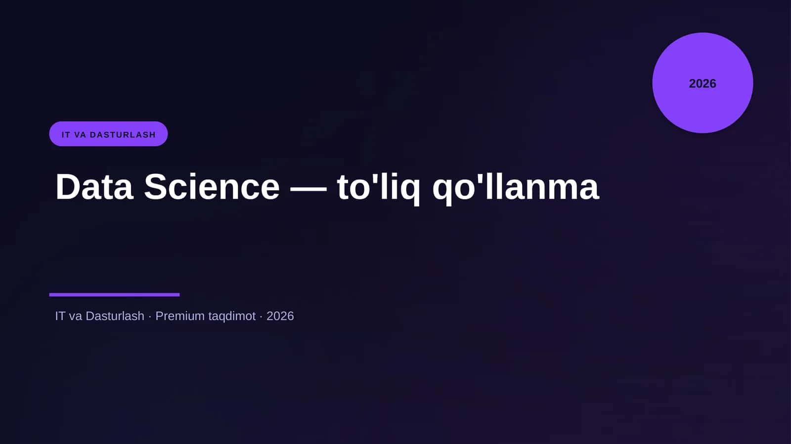 Data Science — to'liq qo'llanma 1