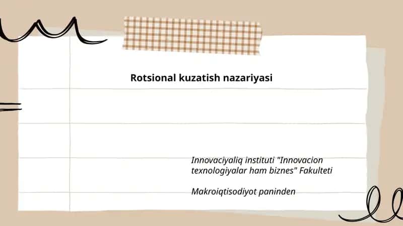 Rotsional kuzatish nazariyasi 1