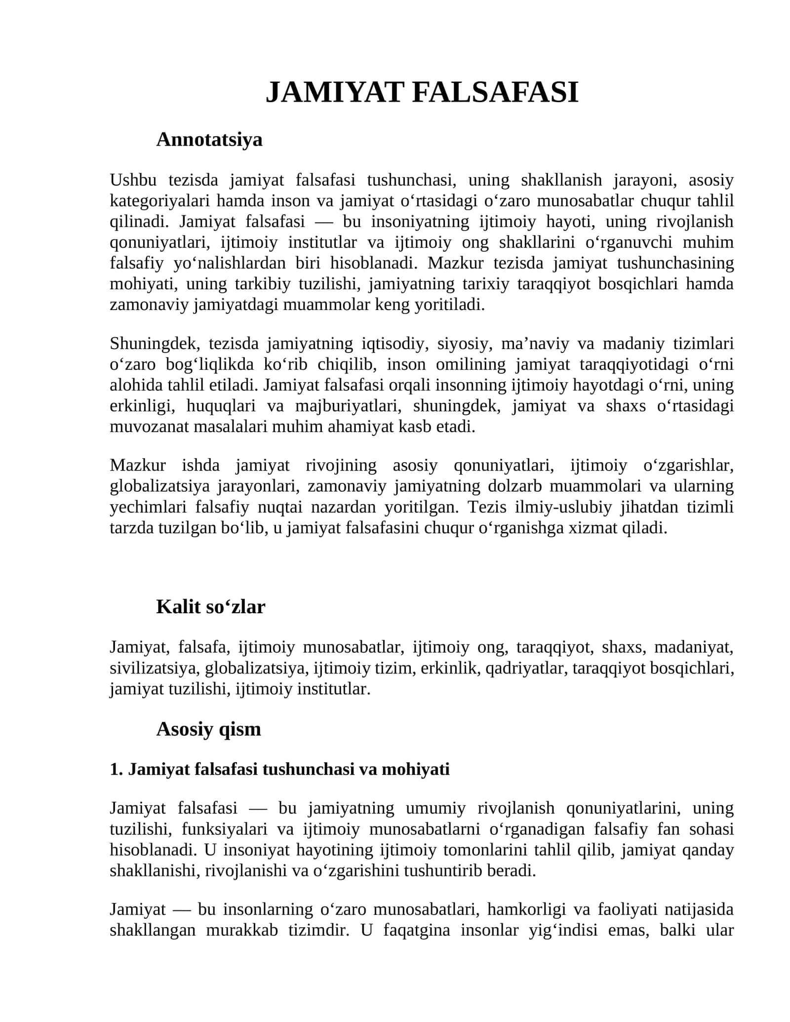 JAMIYAT FALSAFASI 1