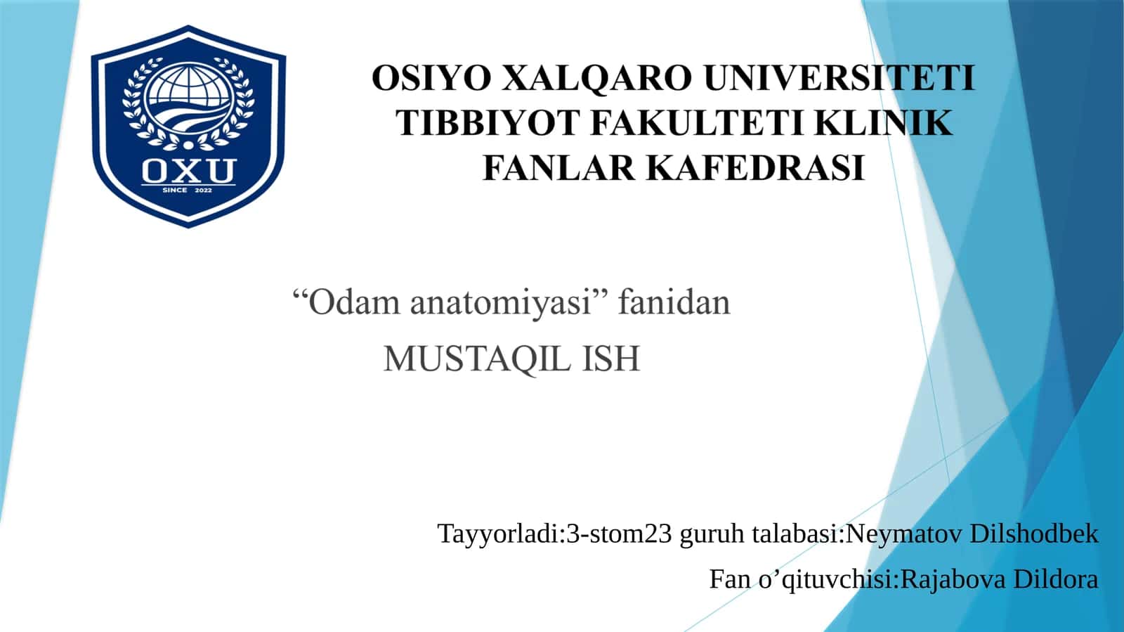 Gipotalamus o'zaklari va ularning klinik ahamiyati . 1