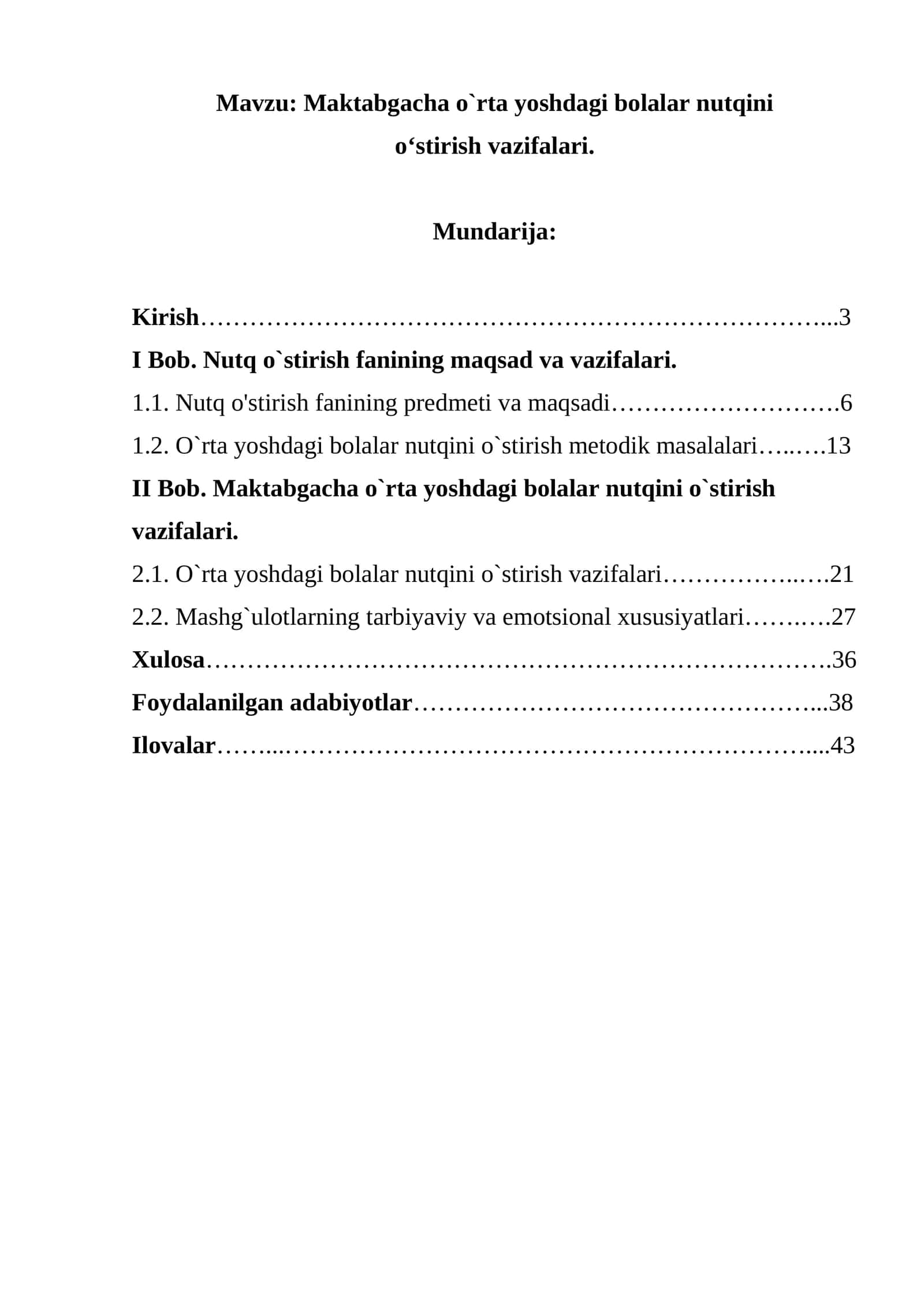 Maktabgacha o`rta yoshdagi bolalar nutqini o‘stirish vazifalari 1