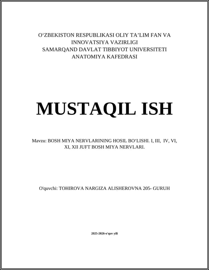 BOSH MIYA NERVLARINING HOSIL BO‘LISHI 1