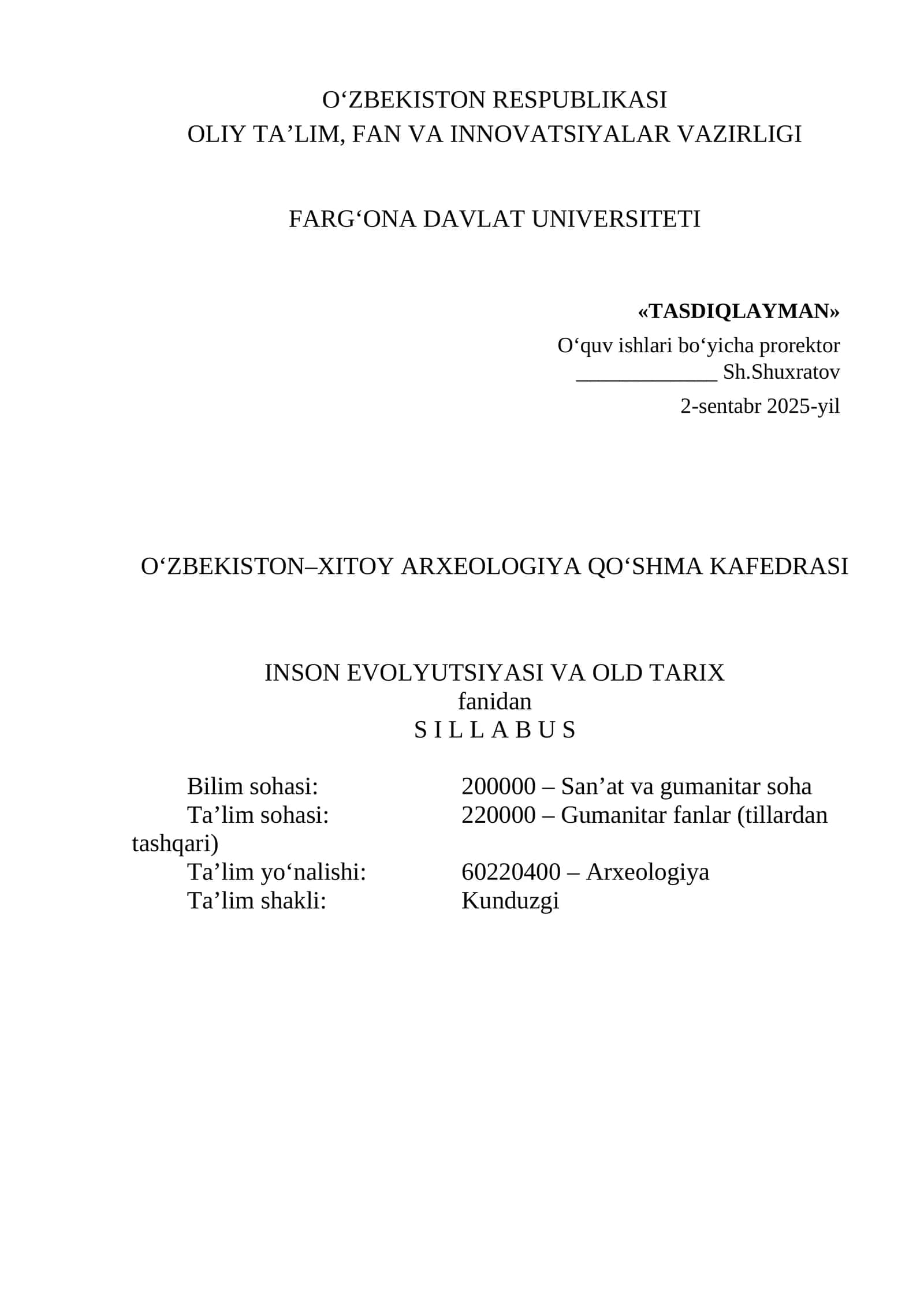 Inson evolyutsiyasi va old tarix 1