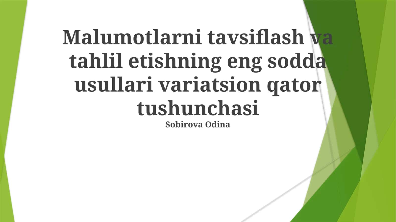 Variatsion qator tushunchasi 1