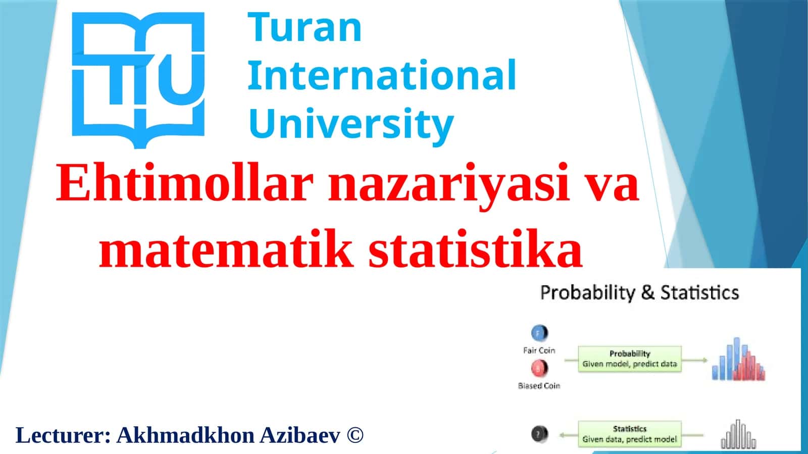 Ehtimollarnazariyasi va matematik statistika 1