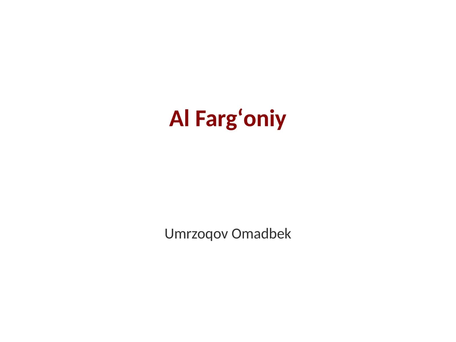 Al Fargʻoniy 1