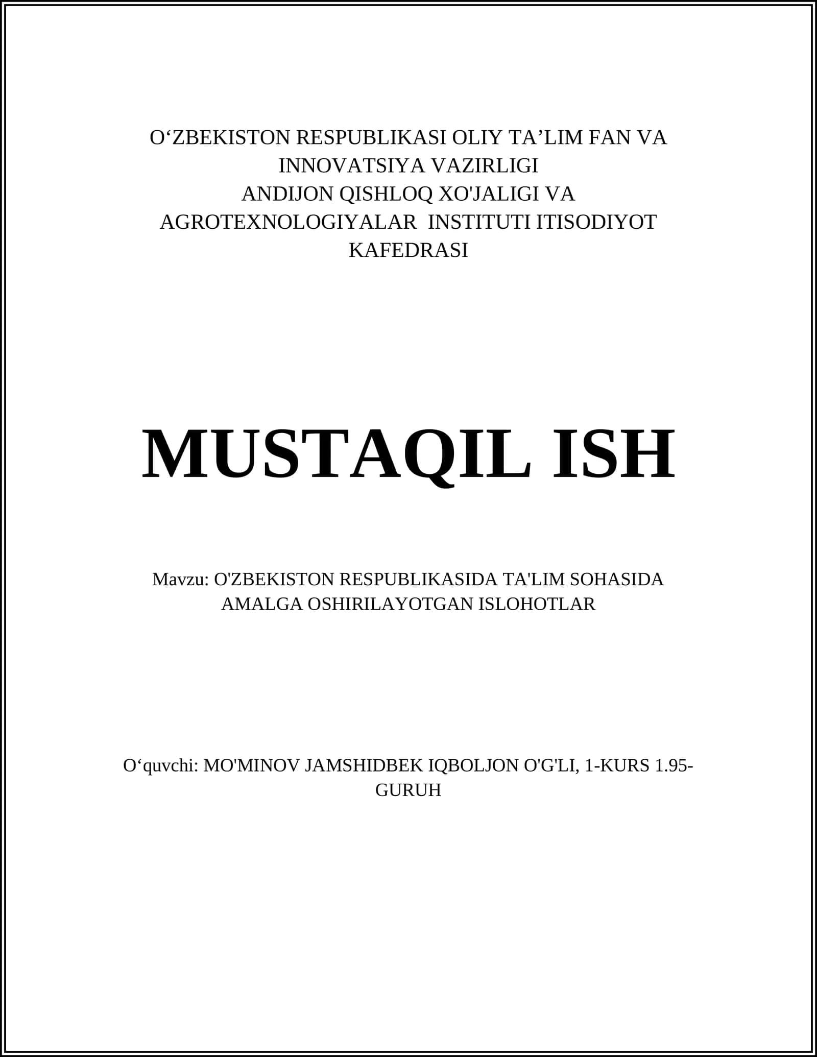 Ta'lim tizimini modernizatsiya qilish 1