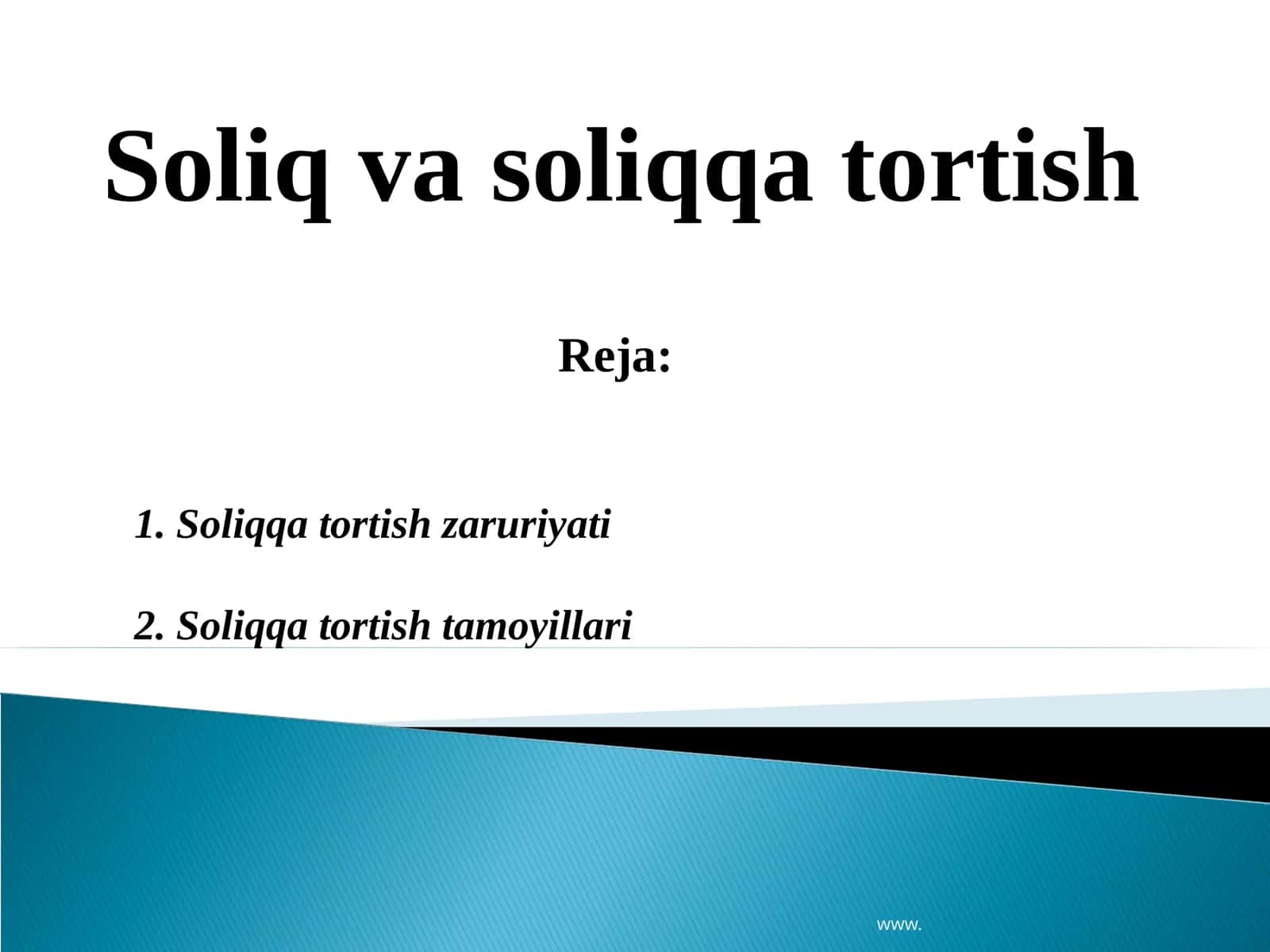 Soliq va soliqqa tortish 1