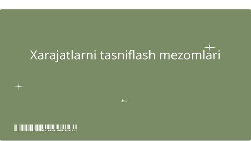 Xarajatlarni tasniflash mezomlari 1
