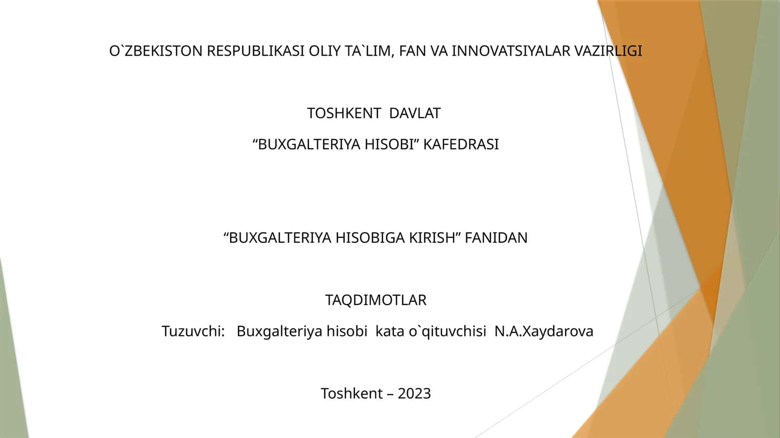 BUXGALTERIYA (MOLIYAVIY) HISOBOTI 1