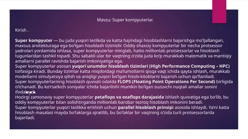 Superkompyuterlar 1