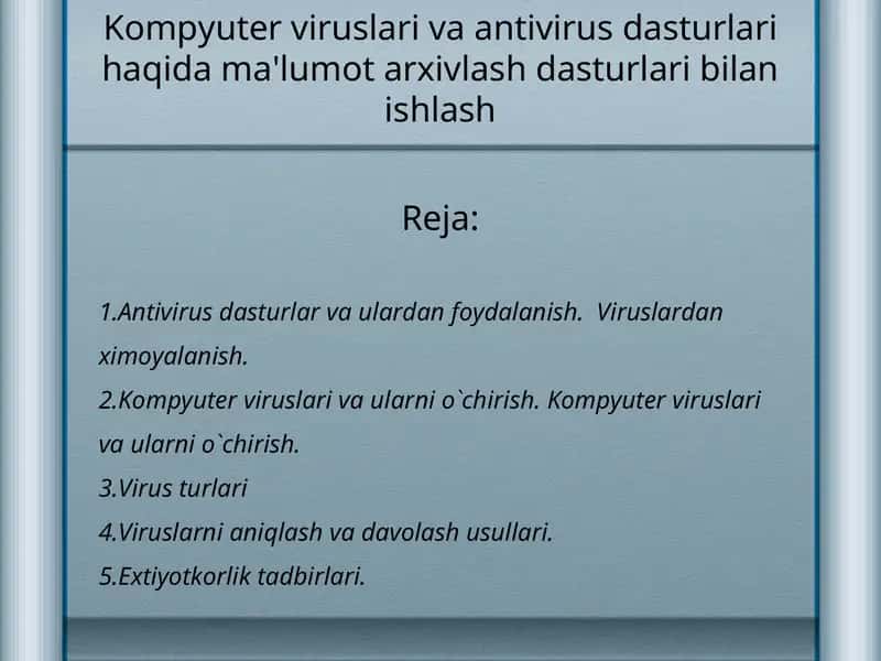 Kompyuter viruslari va antivirus dasturlari 1